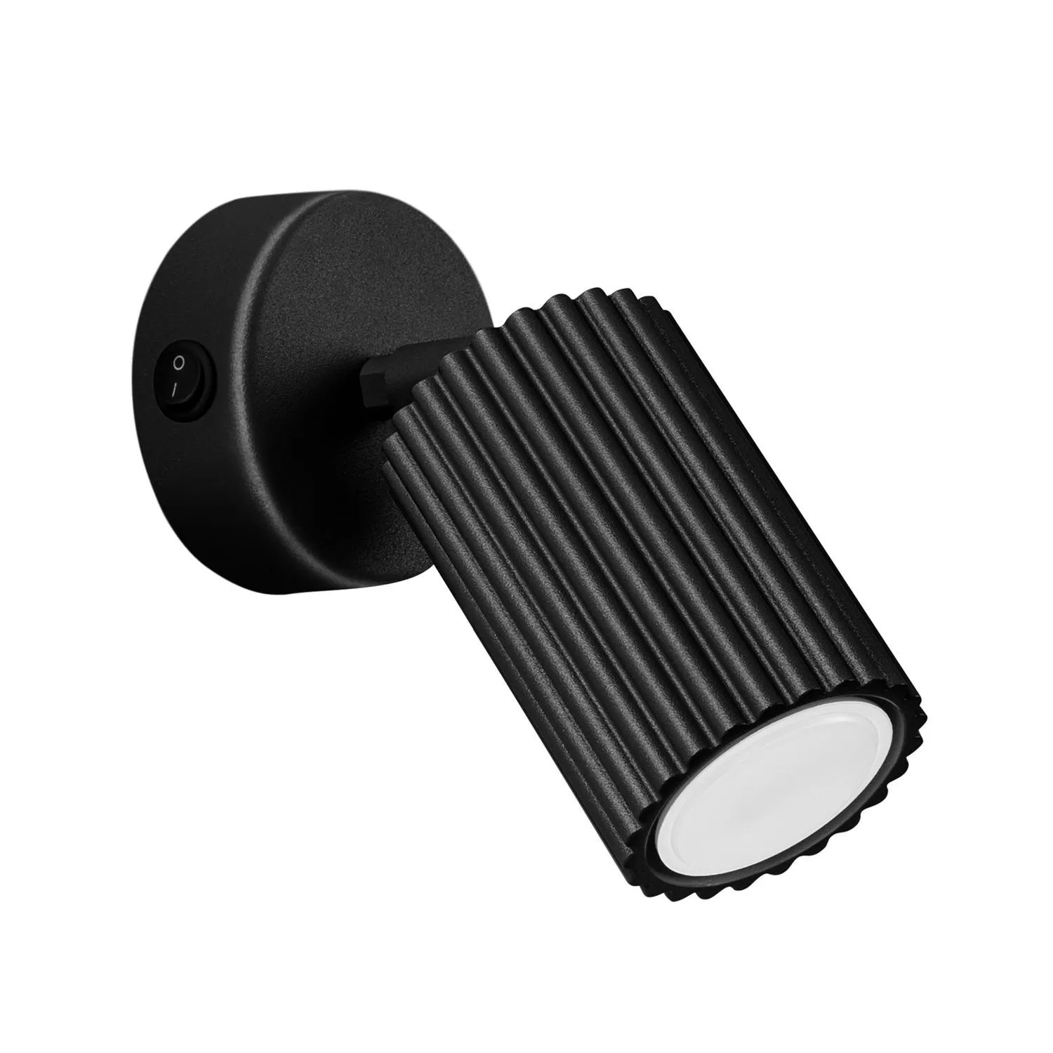Licht-Erlebnisse Wandspot Schwarz 8 CM Breit Aluminium Schwenkbar GU10 Modern