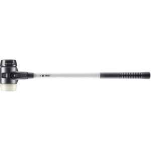 Halder Simplex Vorschlaghammer, 80 mm, mit schwarzem Gummi- und hellem Nylon-Einsatz, Fiberglasstiel.