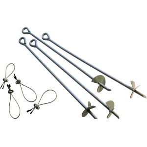 ShelterLogic Bodenanker Set, 76 cm, für Lauben, Pavillons und Zelte, inklusive Stahlseile.