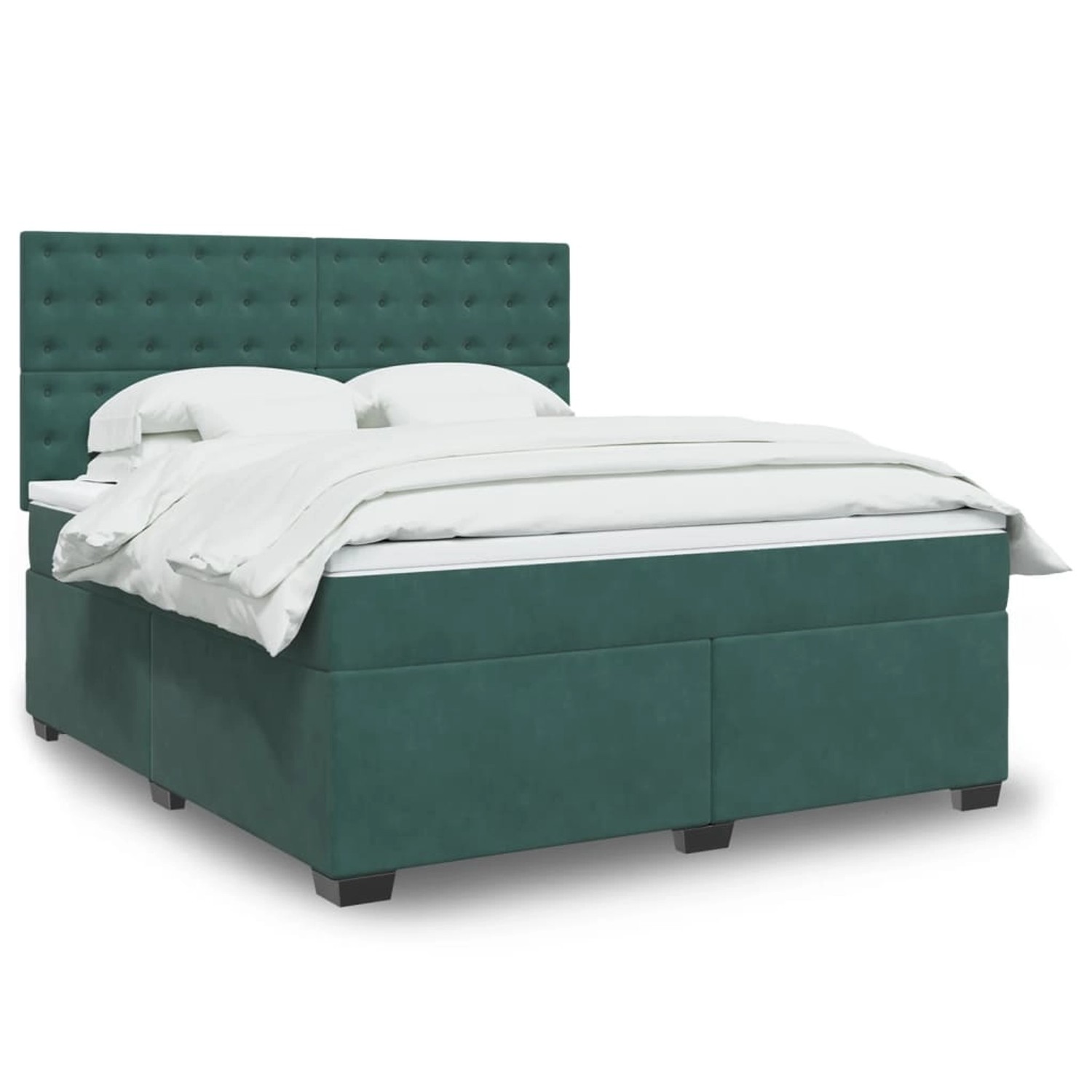 vidaXL Boxspringbett mit Matratze Dunkelgrün 180x200 cm Samt 3293293 günstig online kaufen