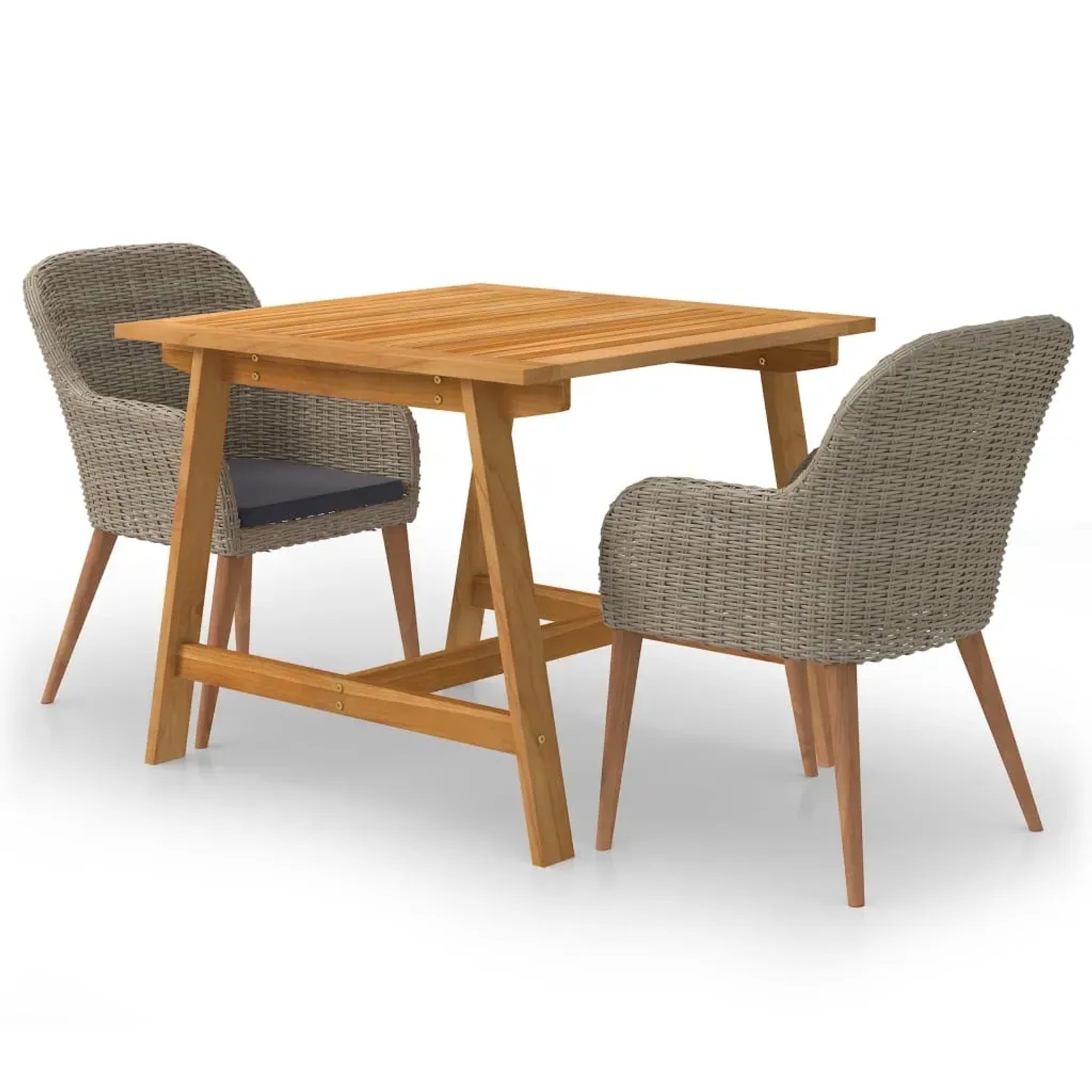 vidaXL 3-Tlg Garten-Essgruppe Braun 3068719