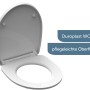 Weißer Schütte WC-Sitz Duroplast mit Absenkautomatik, offen.