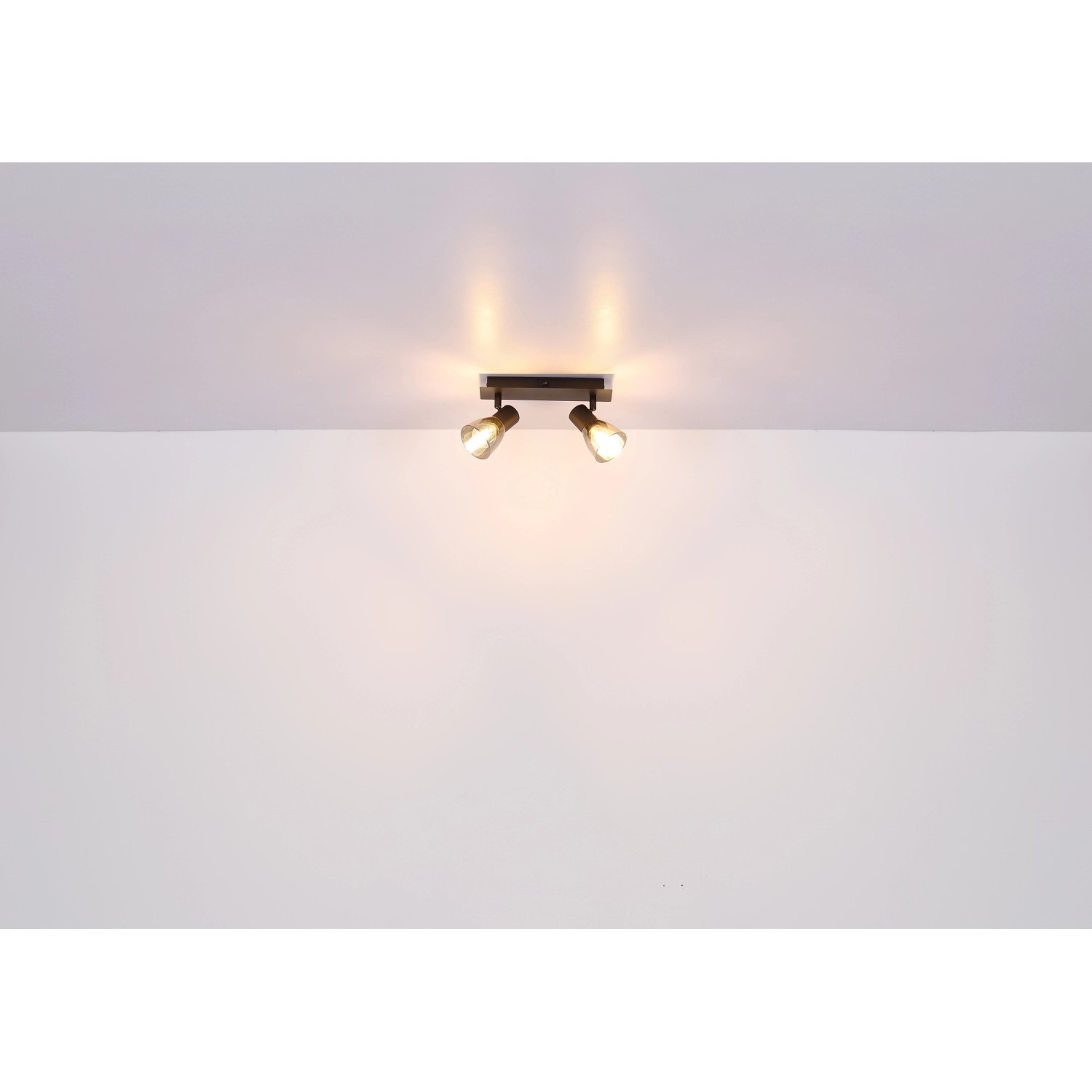 Globo Strahler Claude, 4-flammig, dunkelbraun/rauchfarben, Holz/Metall, für E14 Leuchtmittel