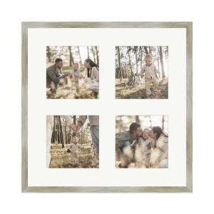 WANDStyle Galerierahmen in Gold für 4 Fotos (13x13 cm). Bilderrahmen für moderne Wandgestaltung.