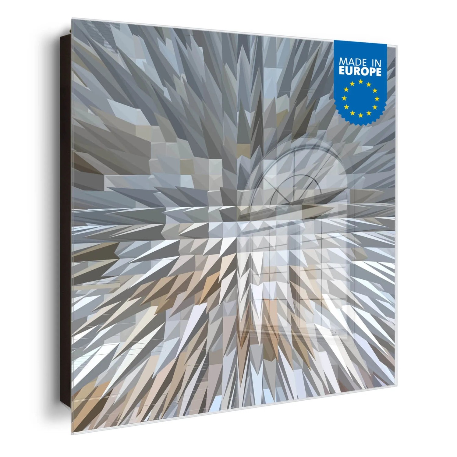 Banjado Großer Schlüsselkasten Glas 30x30cm Schwarz Scharnier Links 50 Haken Beschreibbar Magnetisch Motiv Dornen Aus Eis