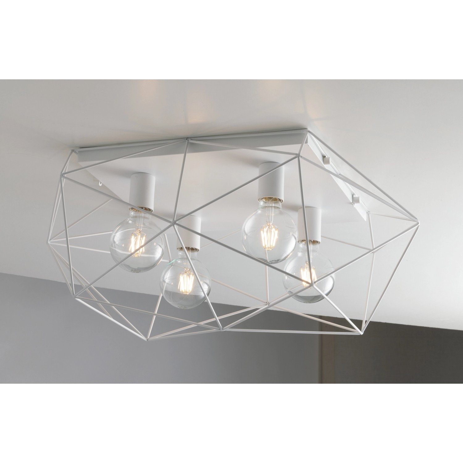 Luce Design Deckenleuchte Abraxas 4-flammig Weiß 51 cm x 62,5 cm günstig online kaufen