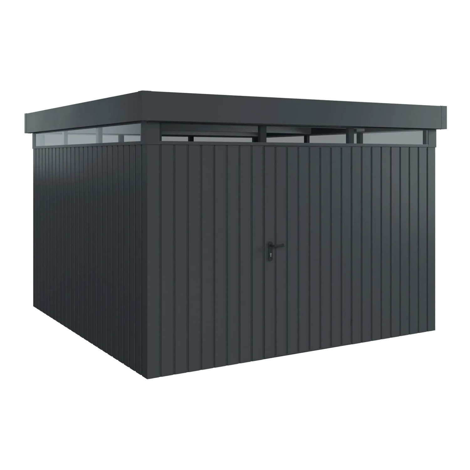 EcoStar Gerätehaus Euroline Flachdach Lichtband 325 cm x 325 cm Anthrazit 1-flg.