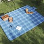 vidaXL Picknickdecke Faltbar Blau Kariert 200x150 cm Samt 4004203_2