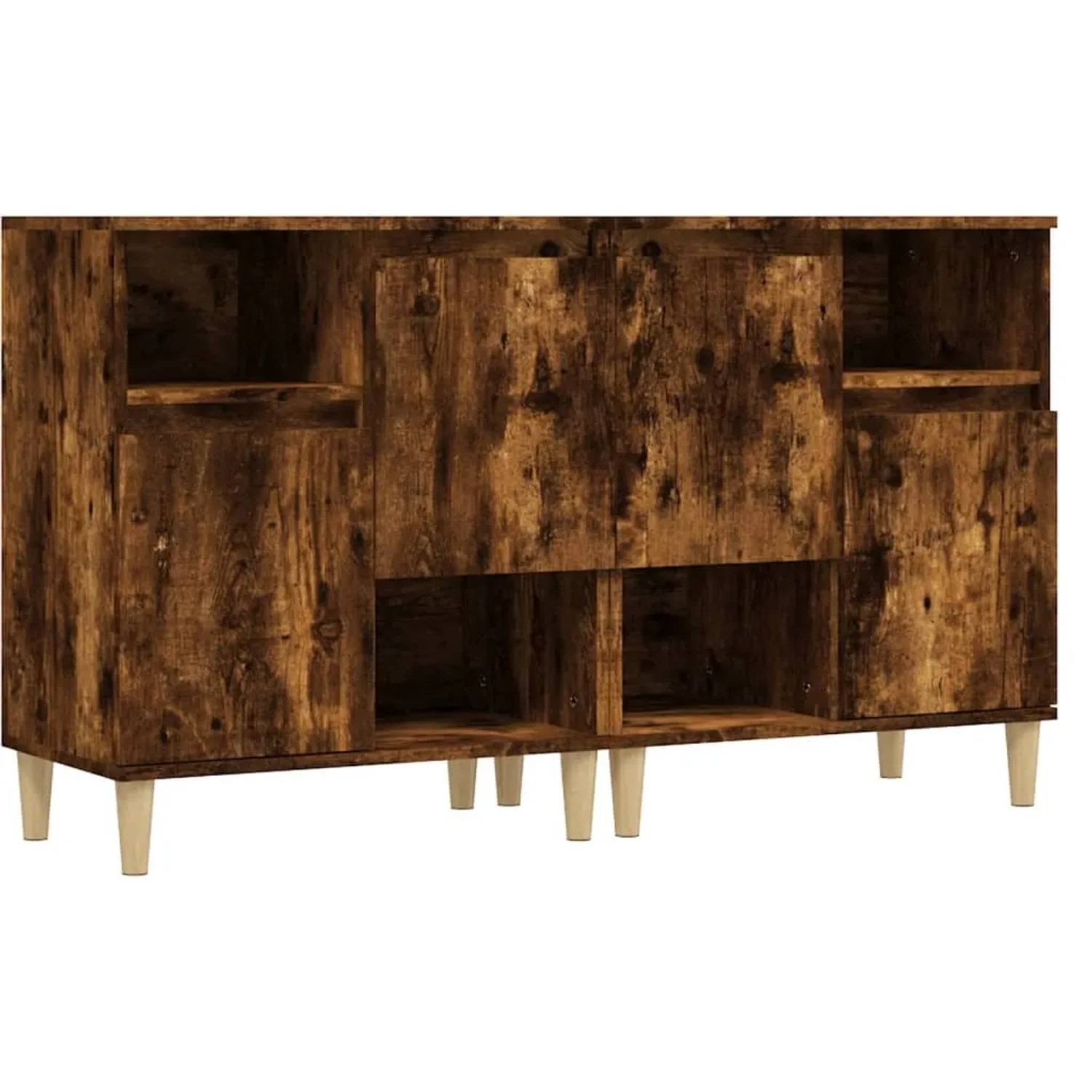 vidaXL Sideboards 2 Stk Räuchereiche 60x35x70 cm Holzwerkstoff 3185724
