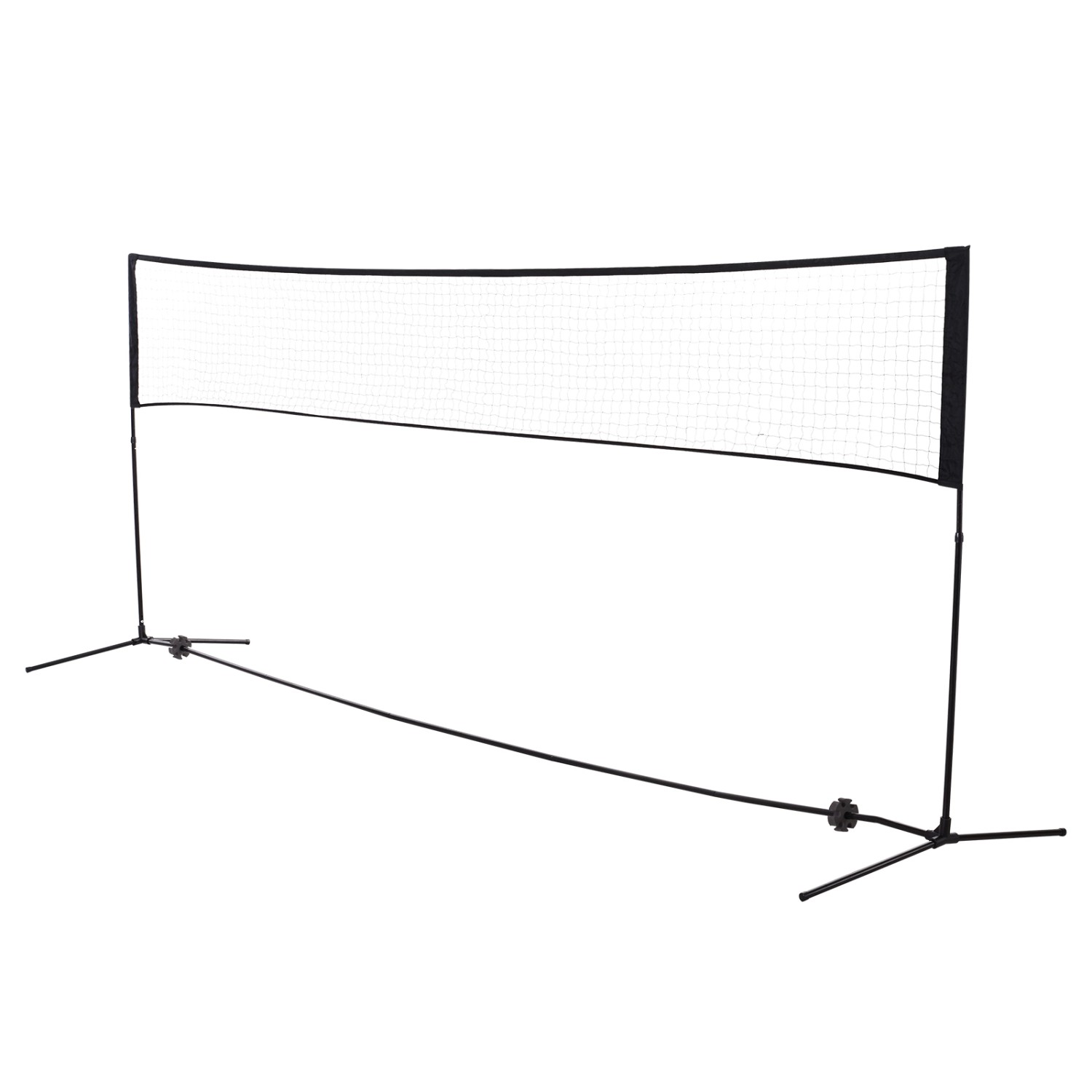 HOMCOM Badmintonnetz PE-Netz  Metallrohr Schwarz B400 x T103 cm x H94-158 cm
