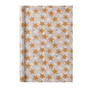 Duni Geschenkpapier Christmas Stars Rolle, 70x200cm, mit Sternen und Schneeflocken.