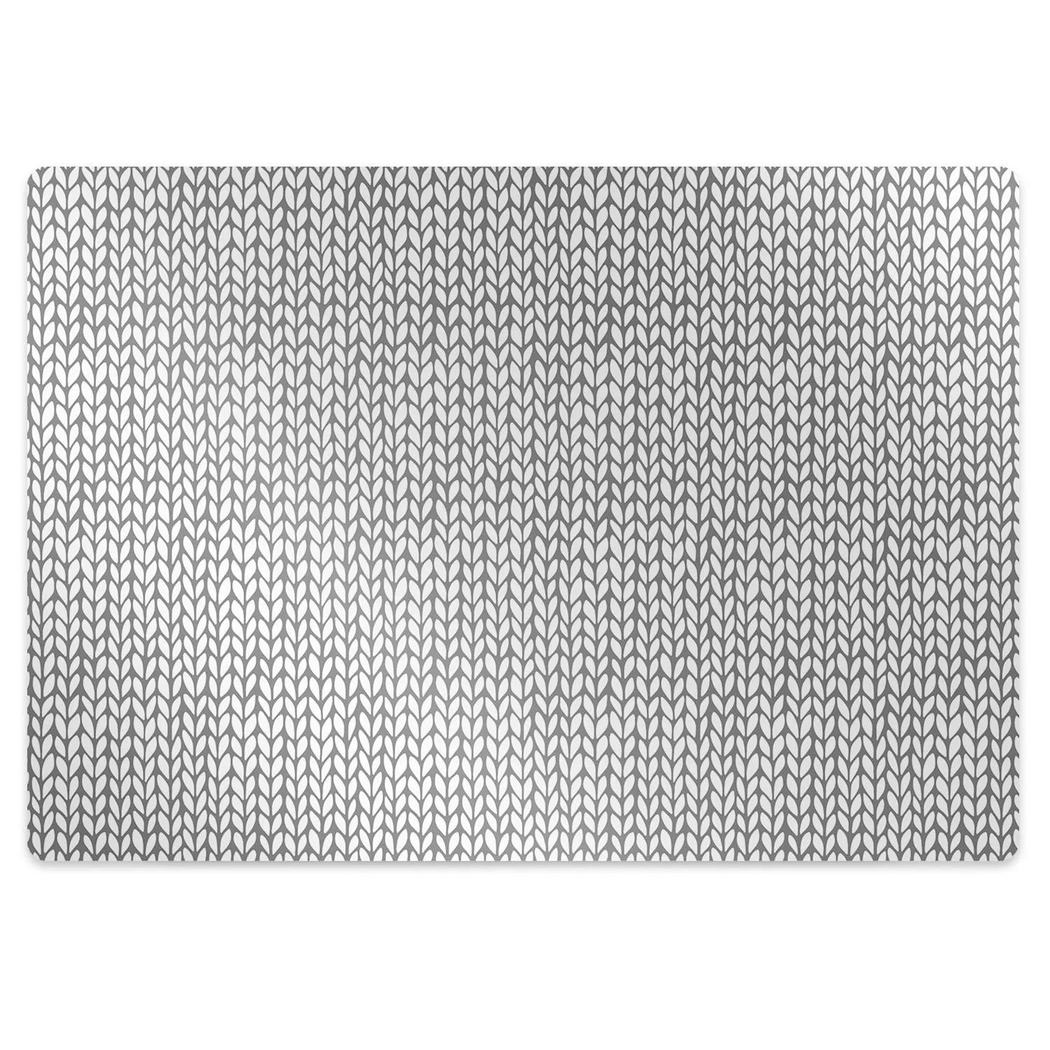 Tulup Bodenschutzmatte Fischgrätmuster Fußbodenschutzmatte 100x70 Cm Weiß Stuhlmatte Für Hartböden Bürostuhlunterlage