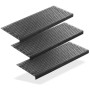 Drei schwarze BigDean Gummi Stufenmatten 75x25cm mit Anti-Rutsch Kreisdesign für sichere Treppen im Innen- & Außenbereich.