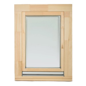 Holzfenster Dreh/Kipp, 90x120 cm, unbehandelt, mit 2-fach Verglasung.