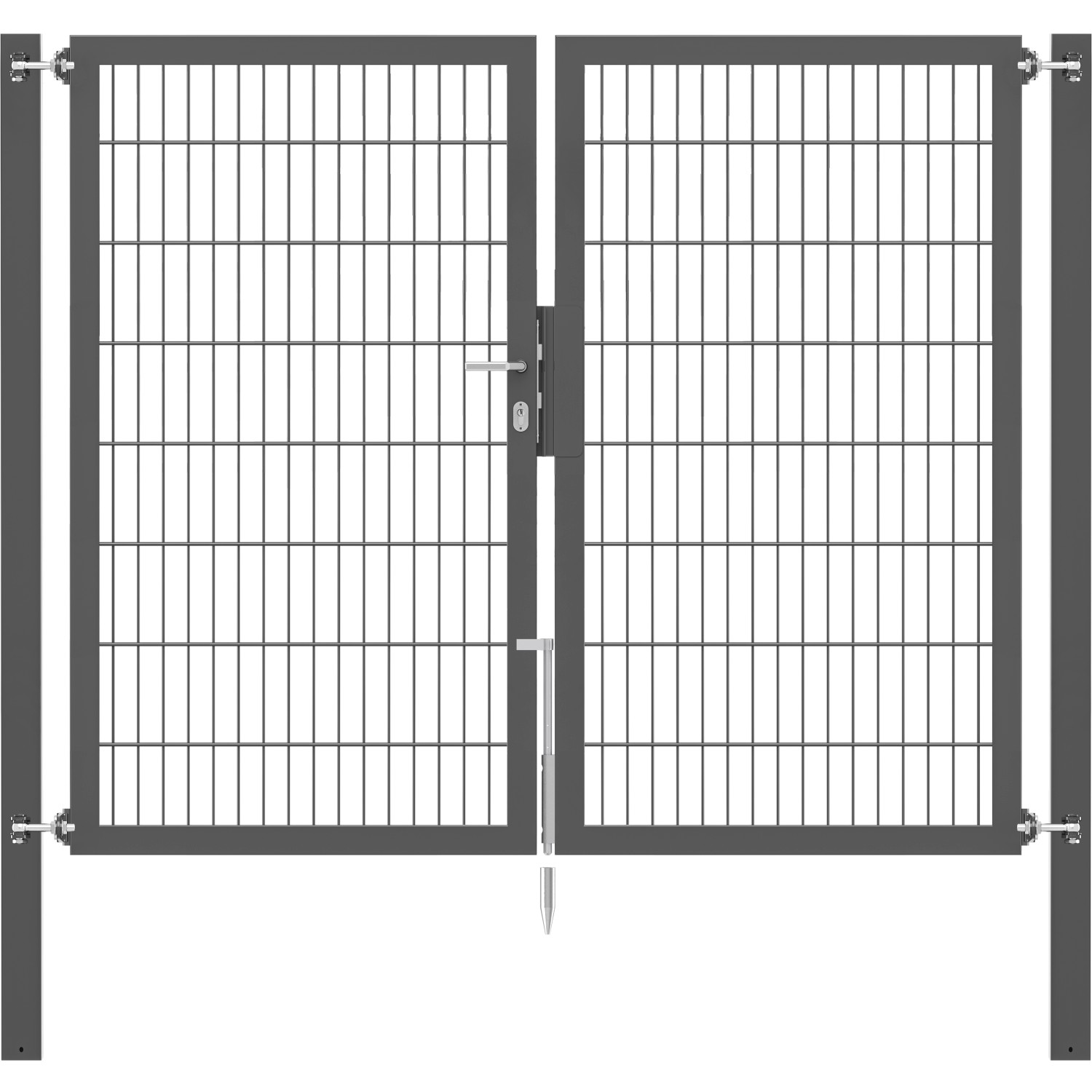 Doppeltor Flexo Plus 200 cm x 160 cm Pfosten 80 cm x 80 cm Anthrazit
