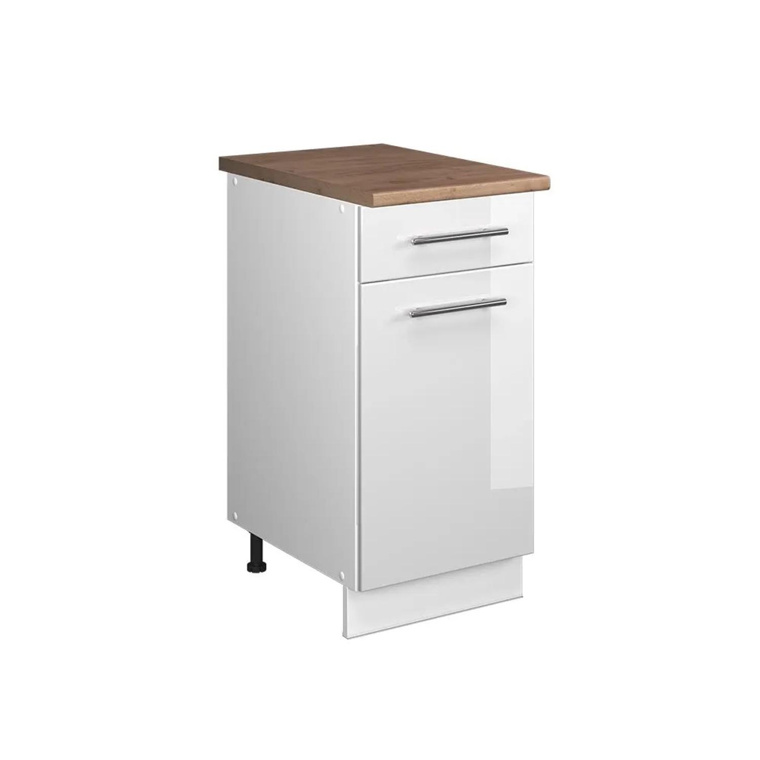 Vicco Unterschrank für Spüle/Kochfeld Fame-Line Weiß Hochglanz/Weiß 40 x 82 AP Eiche Art Nr 60938