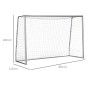 Graues SPORTNOW Fußballtor aus Stahl mit Netz, 300x120x200 cm, für Fußballtraining und Spiel & Spaß.