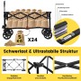 Sekey Bollerwagen, faltbar, blau, mit Säcken beladen. Ideal für Camping & Freizeit.