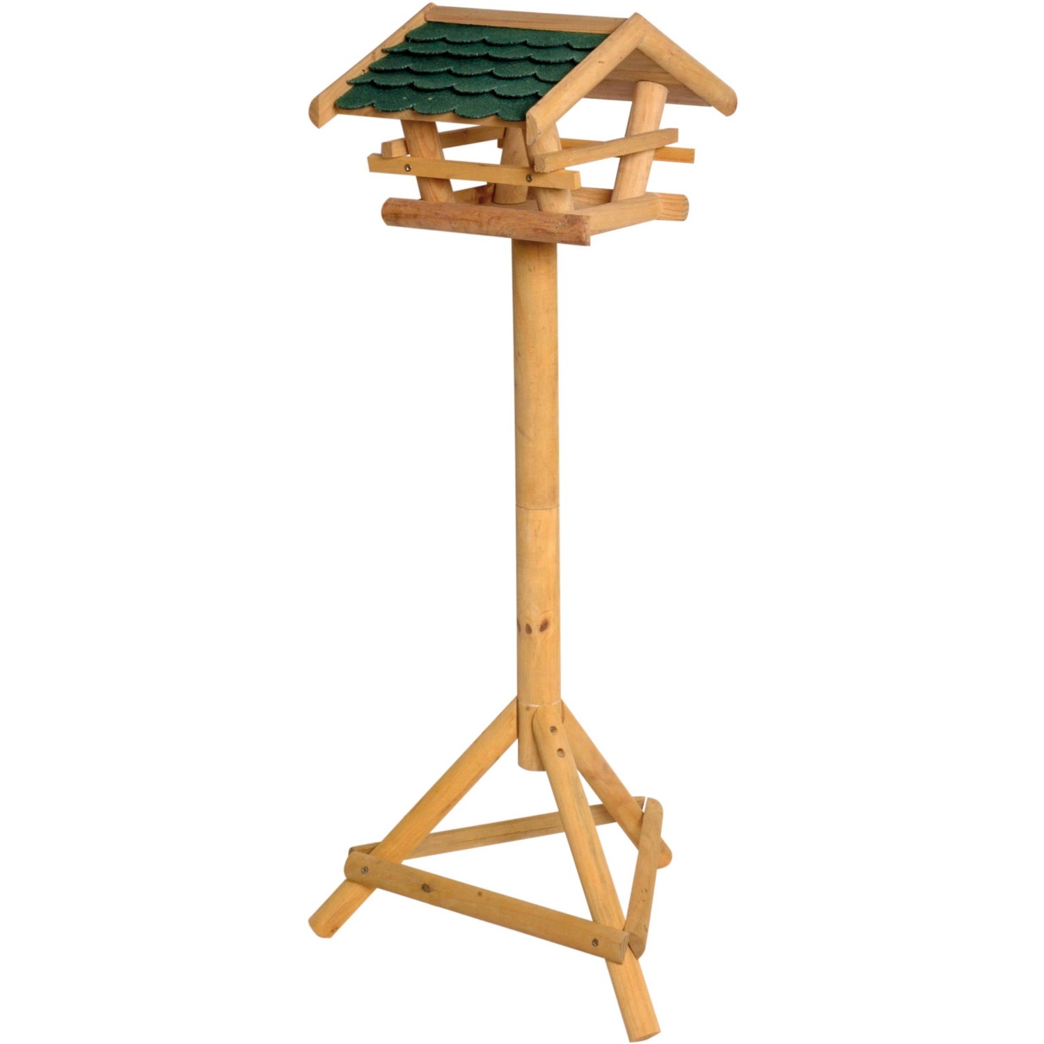 Dobar Großes Vogelhaus mit Bitumenschindel-Dach Grün mit Ständer FSC® günstig online kaufen