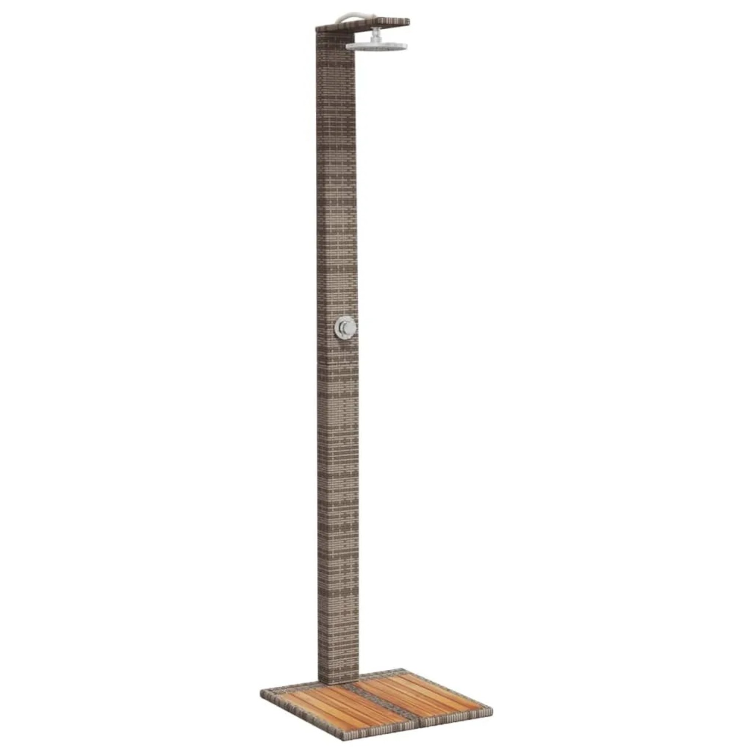 vidaXL Gartendusche Grau 50x55x224 cm Poly Rattan und Akazienholz 368207