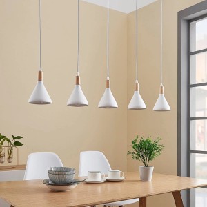 Lindby Pendelleuchte Arina 9621809 Modern in Weiß aus Metall 5-flammig E14 Wohnzimmerleuchte