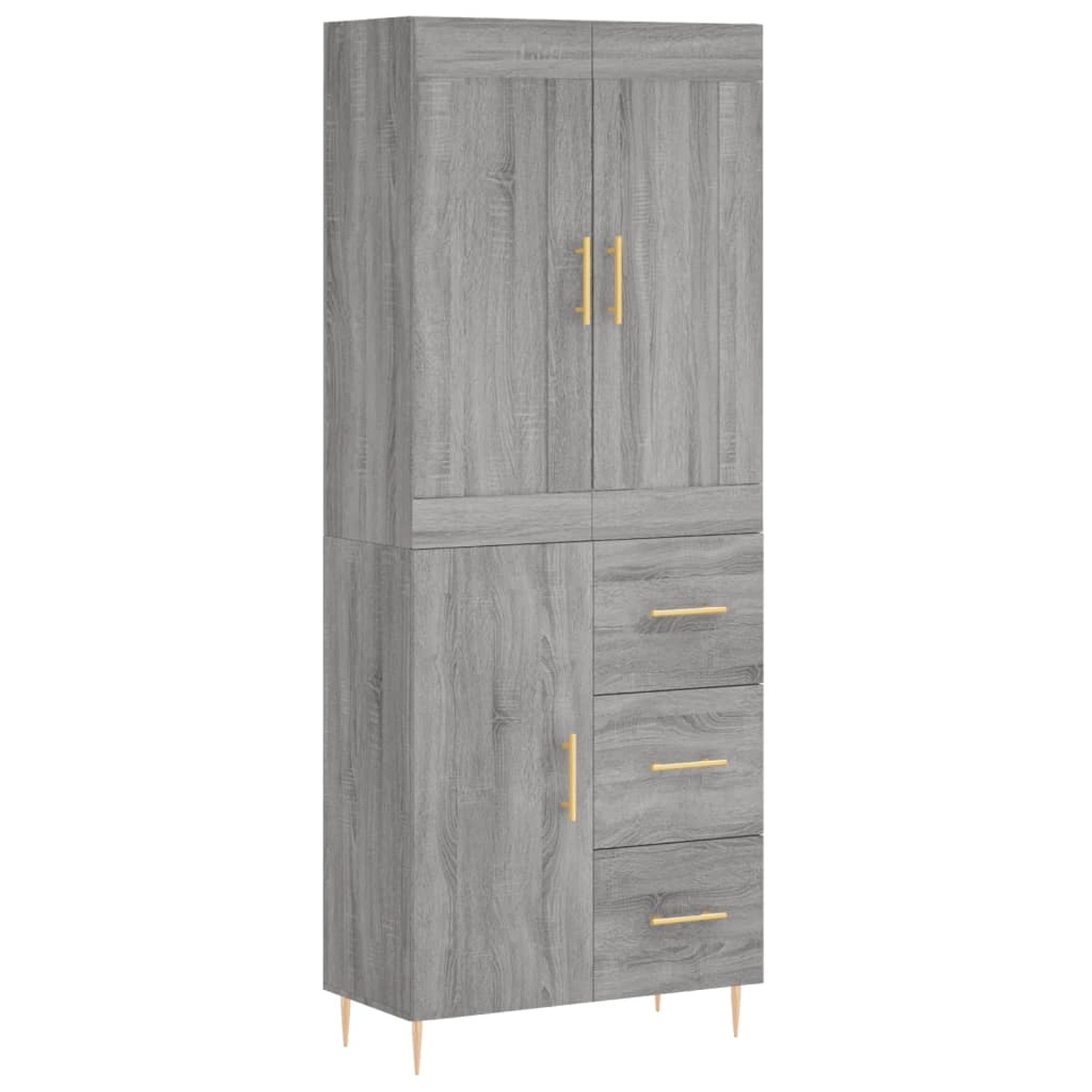 vidaXL Highboard Grau Sonoma 69,5x34x180 cm Holzwerkstoff 3199807 günstig online kaufen