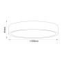 Skizze der runden, smarten LED-Deckenleuchte Vadin in Schwarz/Weiß mit Maßangaben (Ø 33cm).