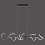 Moderne, schwarze LED-Pendelleuchte Curls, 99x21cm, dimmbar, für Esszimmer & Küche.