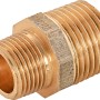 Gewinde-Reduziernippel aus Rotguss, 16,7 mm (R 3/8) x 21 mm (R 1/2) für Gewindefittings.