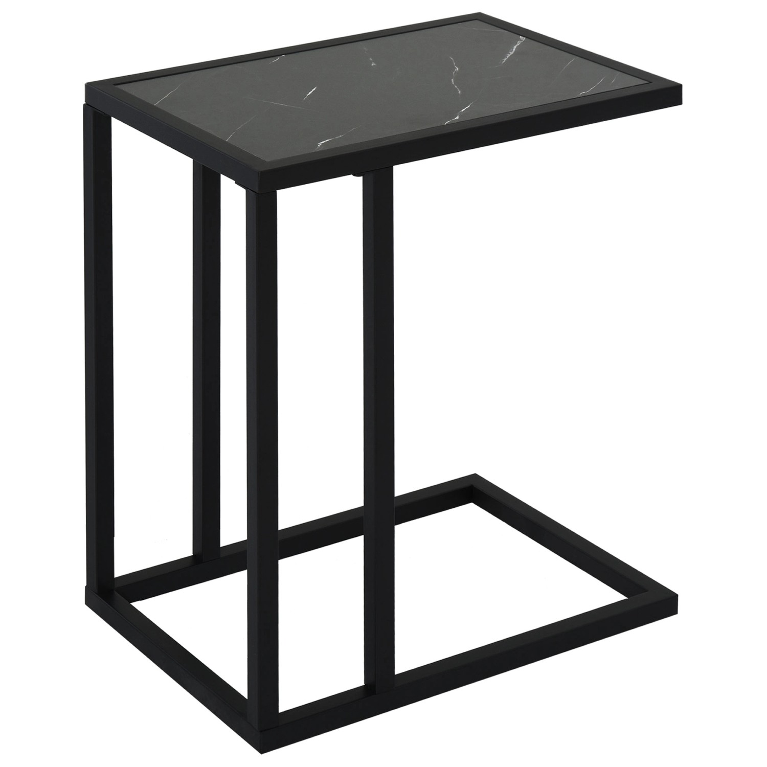 HOMCOM Beistelltisch  Spanplatte Metall Schwarz 45L x 30B x 51,5H cm günstig online kaufen