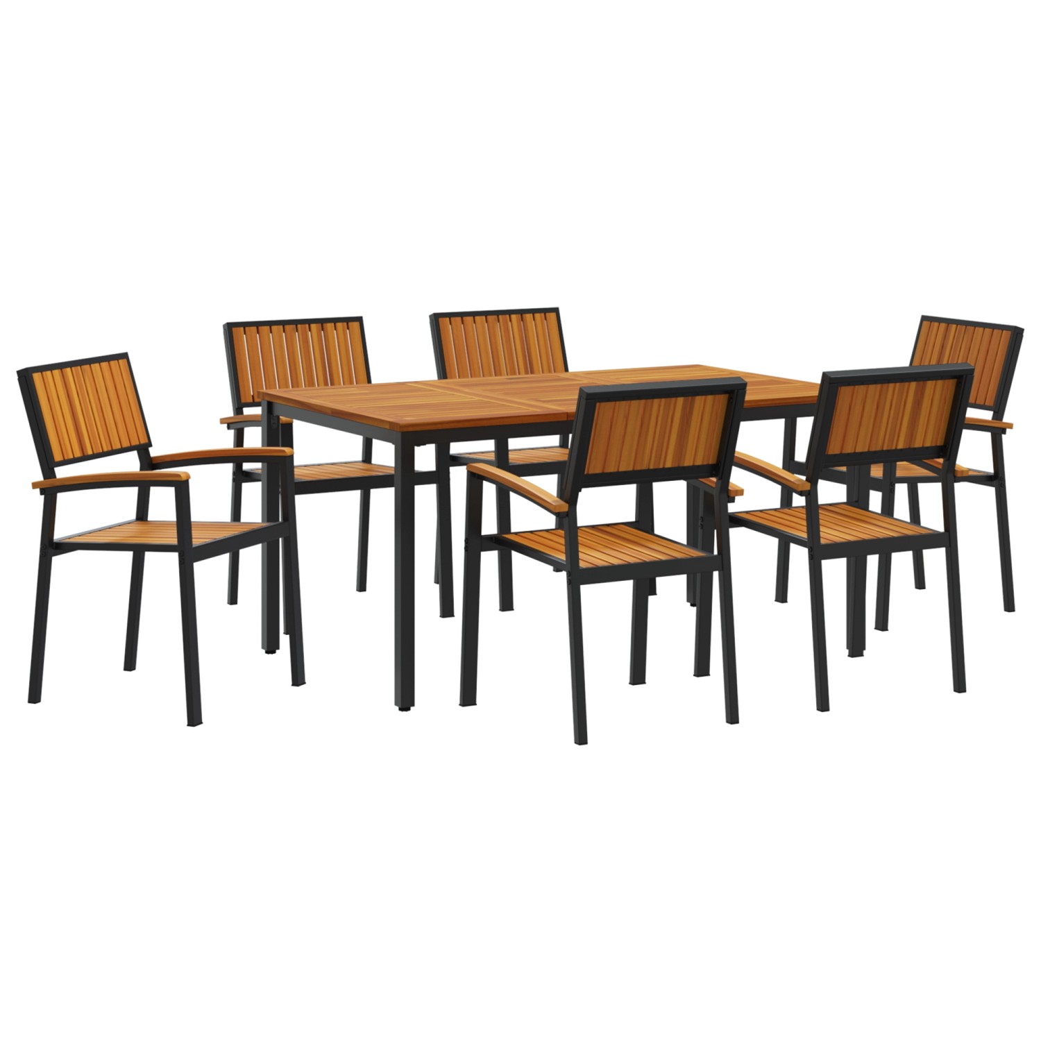 vidaXL 7-Teiliges Garten-Essset aus Massivem Akazienholz und Metall 3284416 günstig online kaufen