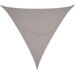 Dreieckiges, graues LED-Sonnensegel Belvedere für Terrasse und Garten.