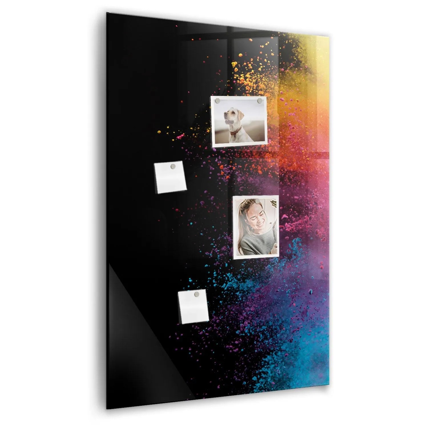 Tulup Glas Magnettafel Farbpulver 60x90 cm Magnettafel Zum Beschriften Weiß günstig online kaufen