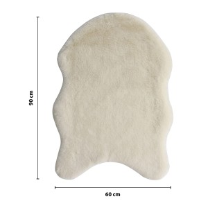 Weißer Kunstfell Teppich, 60x90 cm, kuschelig und dicht für eine gemütliche Atmosphäre.