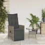 vidaXL Gartensessel Verstellbar mit Kissen Grau Poly Rattan 365661_3