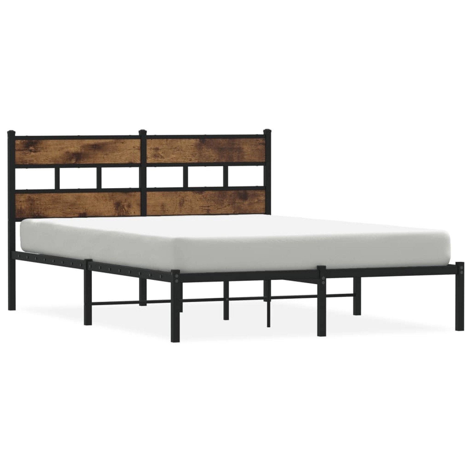 vidaXL Metallbett ohne Matratze Räuchereiche 150x200 cm 4017055 günstig online kaufen