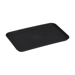 Relaxdays Schuhabtropfschale Polypropylen Schwarz Mit Profil 60 cm x 40 cm x 3 cm 0,6 kg