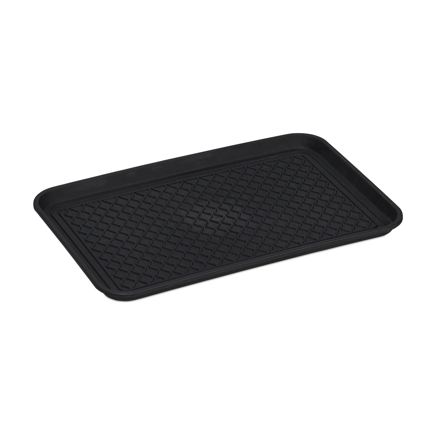Relaxdays Schuhabtropfschale Polypropylen Schwarz Mit Profil 60 cm x 40 cm x 3 cm 0,6 kg