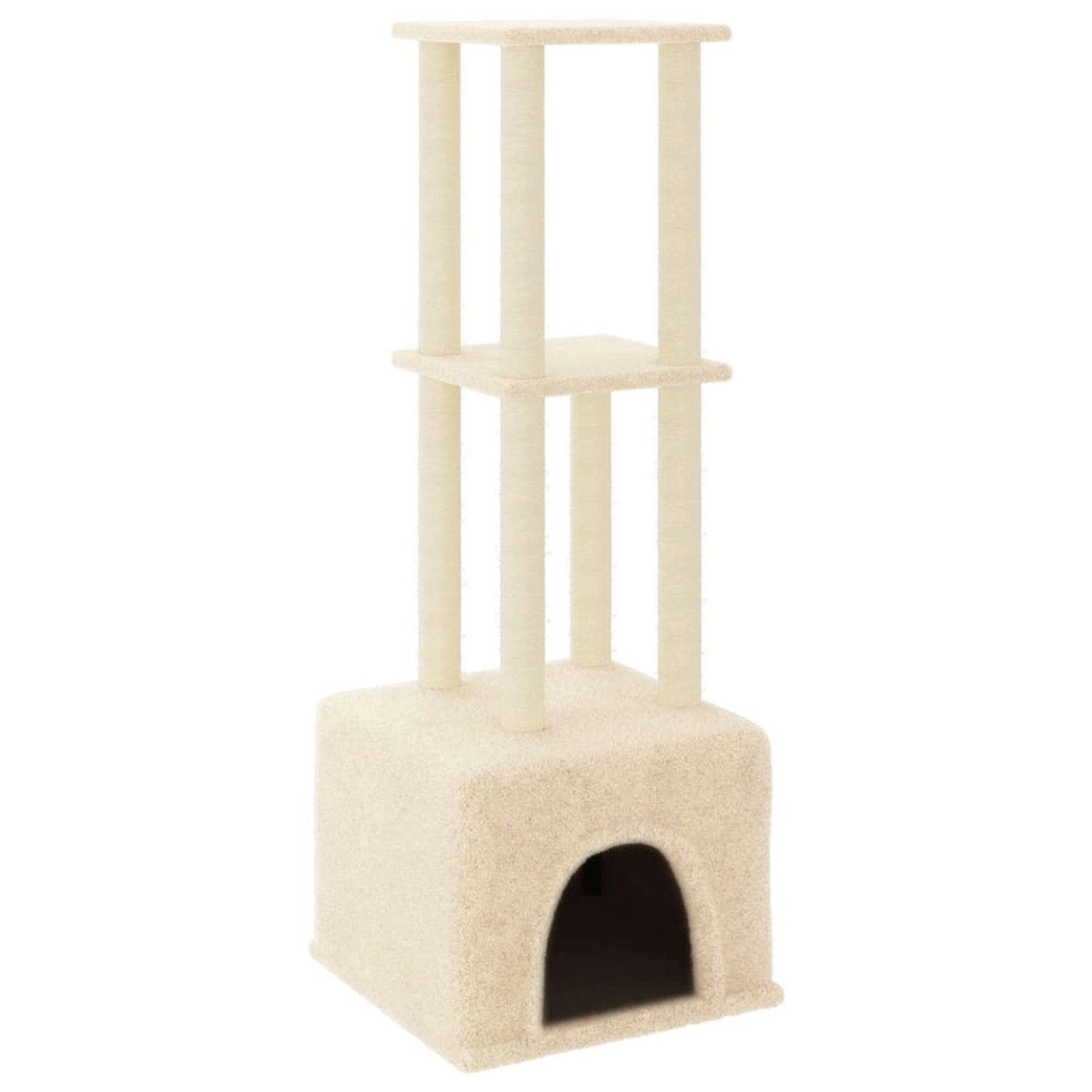 vidaXL Kratzbaum mit Sisal-KratzSäulen Creme 133,5 cm