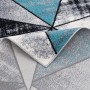 Blauer Designer Teppich Brilliant Magic 160x230cm mit geometrischem Muster.