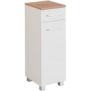 Weißer Held Möbel Unterschrank Molina, 30 cm breit, mit Schublade und Tür. Bad-Hängeschrank.