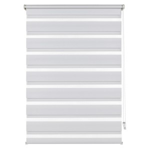 Gardinia Doppelrollo EasyFix, 90x150 cm, weiß. Rollo mit transparenten und blickdichten Streifen.