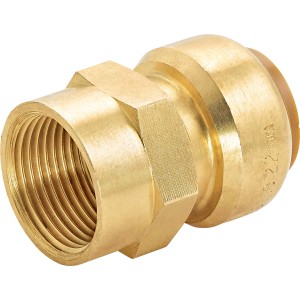 Steck-Muffe aus Messing, 22 mm x 24,1 mm (Rp 3/4), für Wasser- und Heizungsrohre.