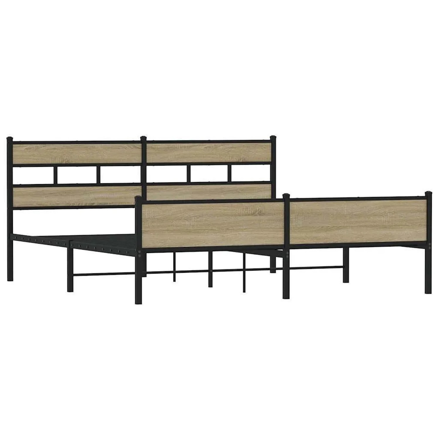 vidaXL Metallbett ohne Matratze Sonoma-Eiche 180x200 cm 3308504 günstig online kaufen