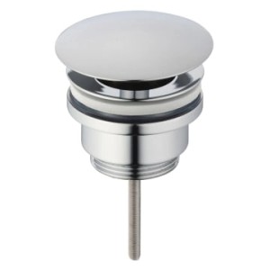 Verchromtes Kronenbach Schaftventil für Waschtisch ohne Überlauf, rund und kurz.