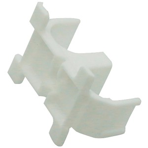 Weißer Wiroflex Sockelleisten- und Rohrhalter aus Kunststoff, 10er Set für Heizungsinstallation.