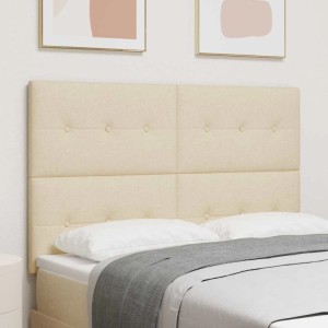 vidaXL LED Kopfteil mit LED-Lichtleisten Creme 144 cm Polyester 3338428