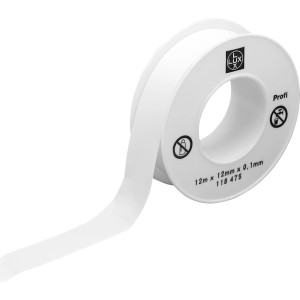 LUX Teflon-Dichtungsband, 10 m Rolle, weiß, für Kompressor-Zubehör.