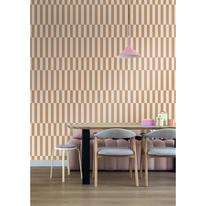 ESTAhome Tapete Streifen Beige und Braun 53 cm x 10.05 m
