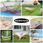 HOMAVO Hängematte mit Holzgestell, beige, für Garten, Balkon oder Camping. Zwei Liegeflächen inklusive.